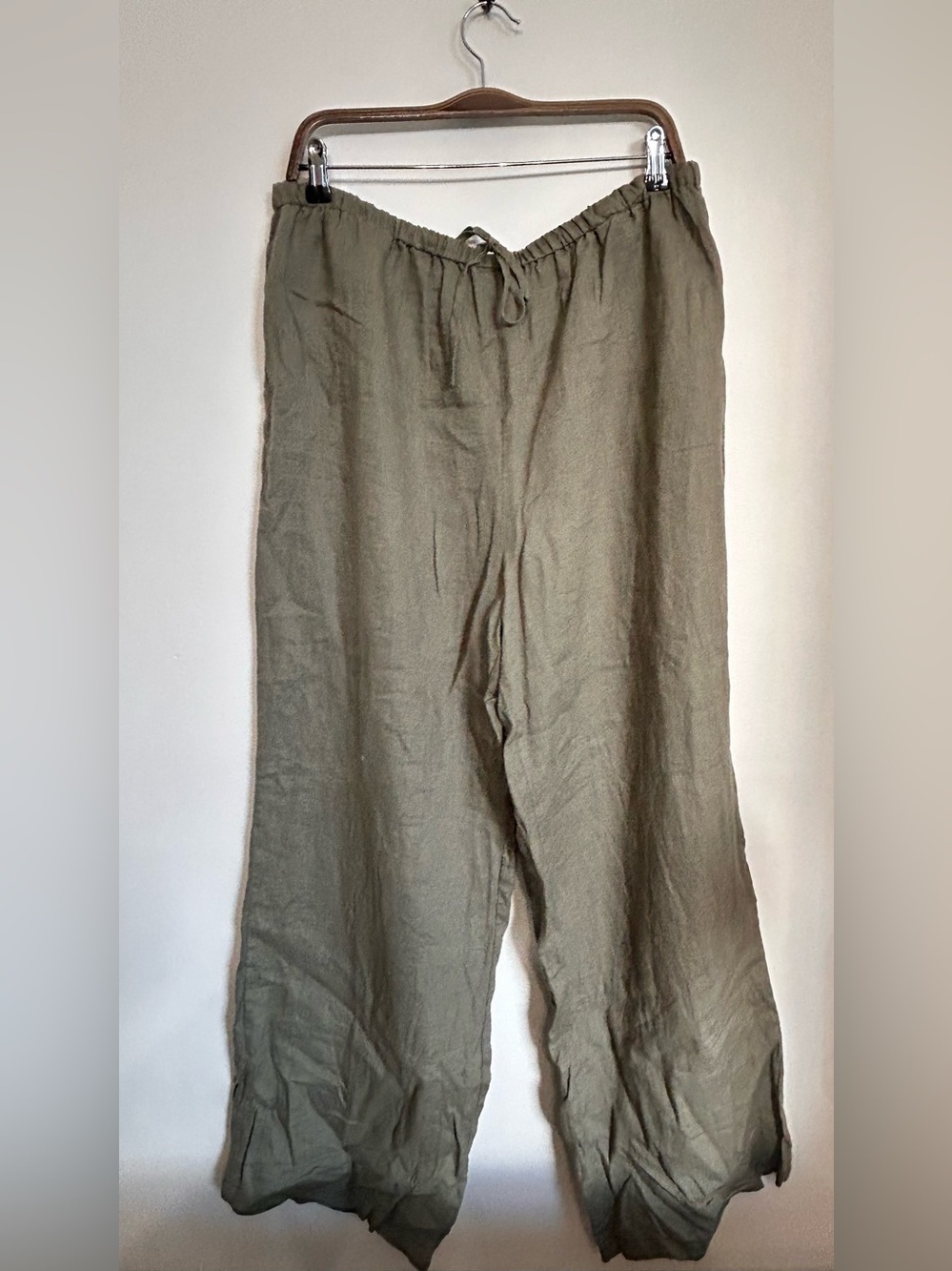 AMAZHIYU 100% LINEN HIGH RISE WIDE LEG PANTS